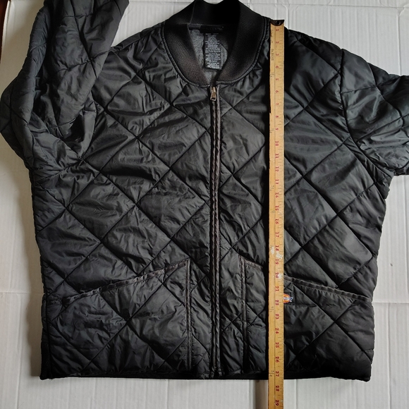 Dickies Diamond Quilted Nylon Jacket Men's Size 2XL Black Zip Front Pockets Line - Picture 14 of 15